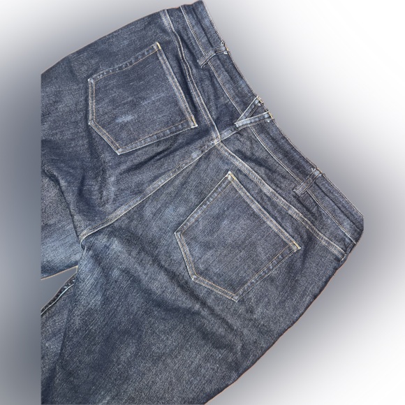 Duluth Trading Co Double Flex Fence Mender Dark Wash Flare Leg Work Jeans 16L - Picture 5 of 9